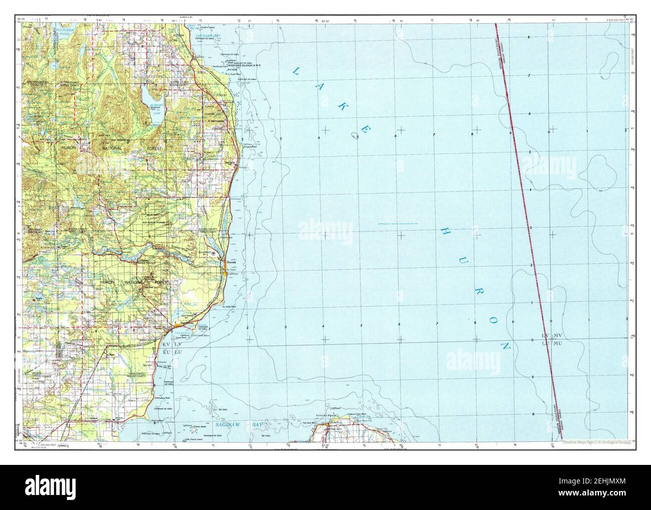 Tawas City, Michigan, map 1954, 1250000, United States of America by