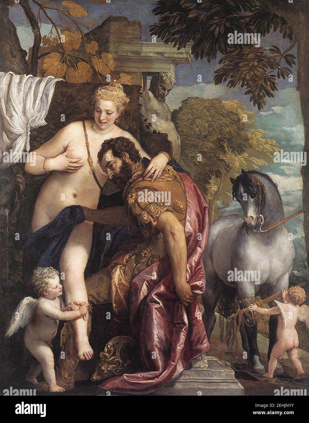 Paolo Veronese - Mars and Venus United by Love Stock Photo