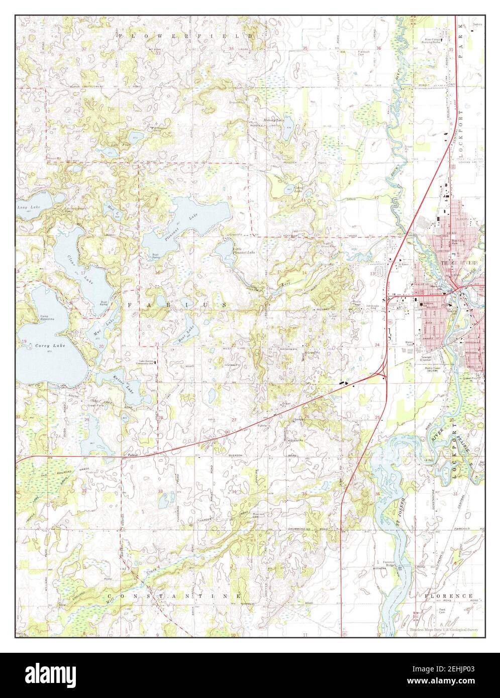 Three Rivers West, Michigan, map 1972, 1:24000, United States of ...