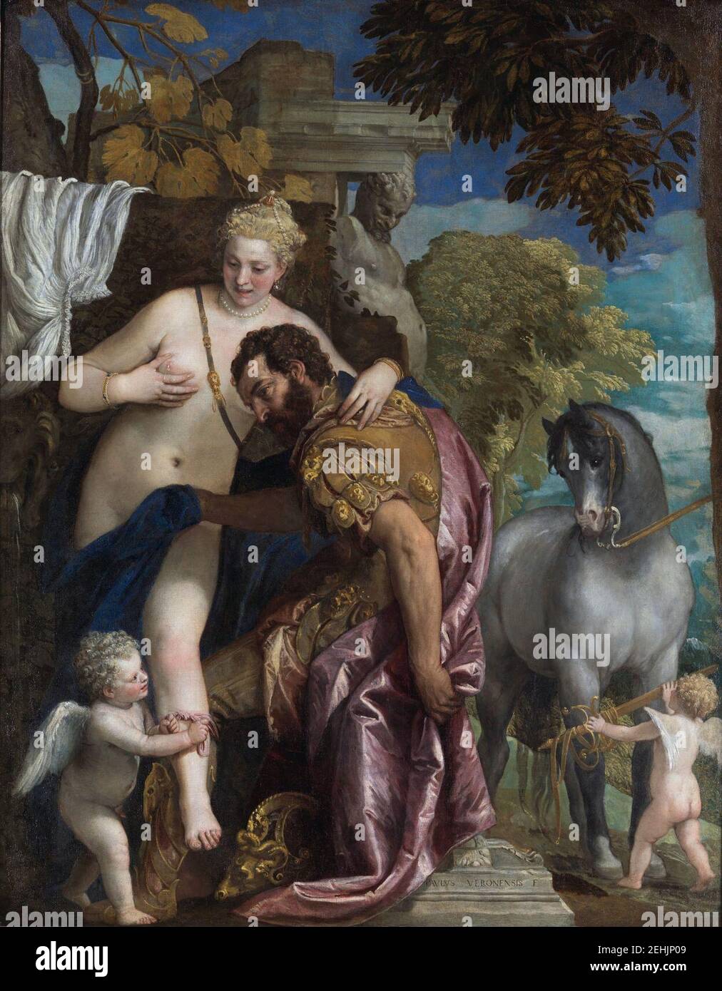Paolo Veronese - Mars and Venus United by Love Stock Photo