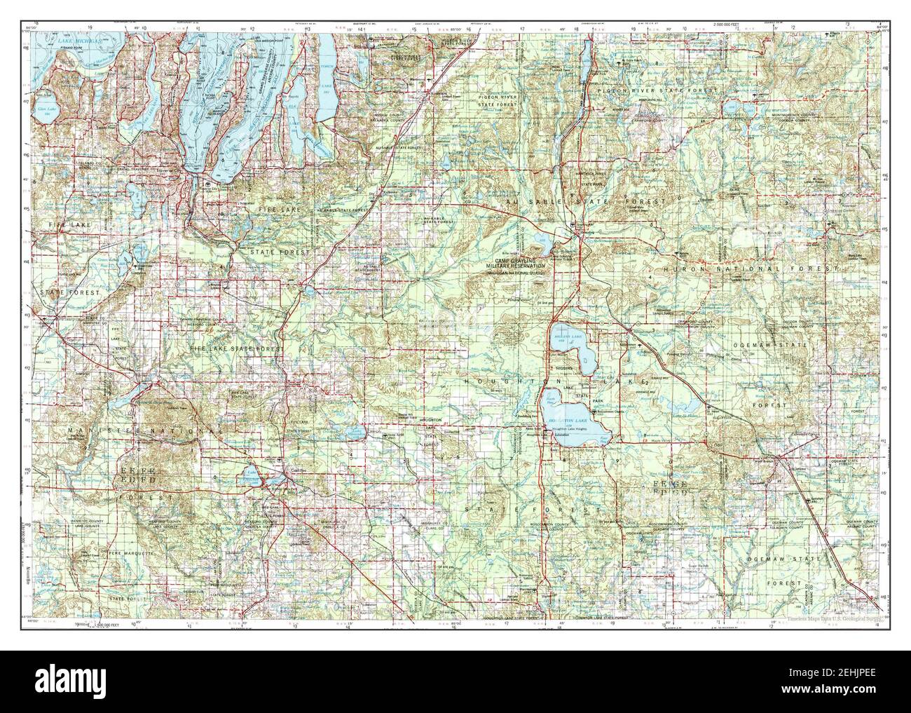 Traverse City, Michigan, map 1954, 1250000, United States of America by Timeless Maps, data U.S