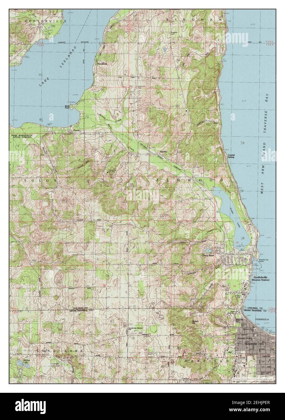 Traverse City SW, Michigan, map 1983, 125000, United States of America