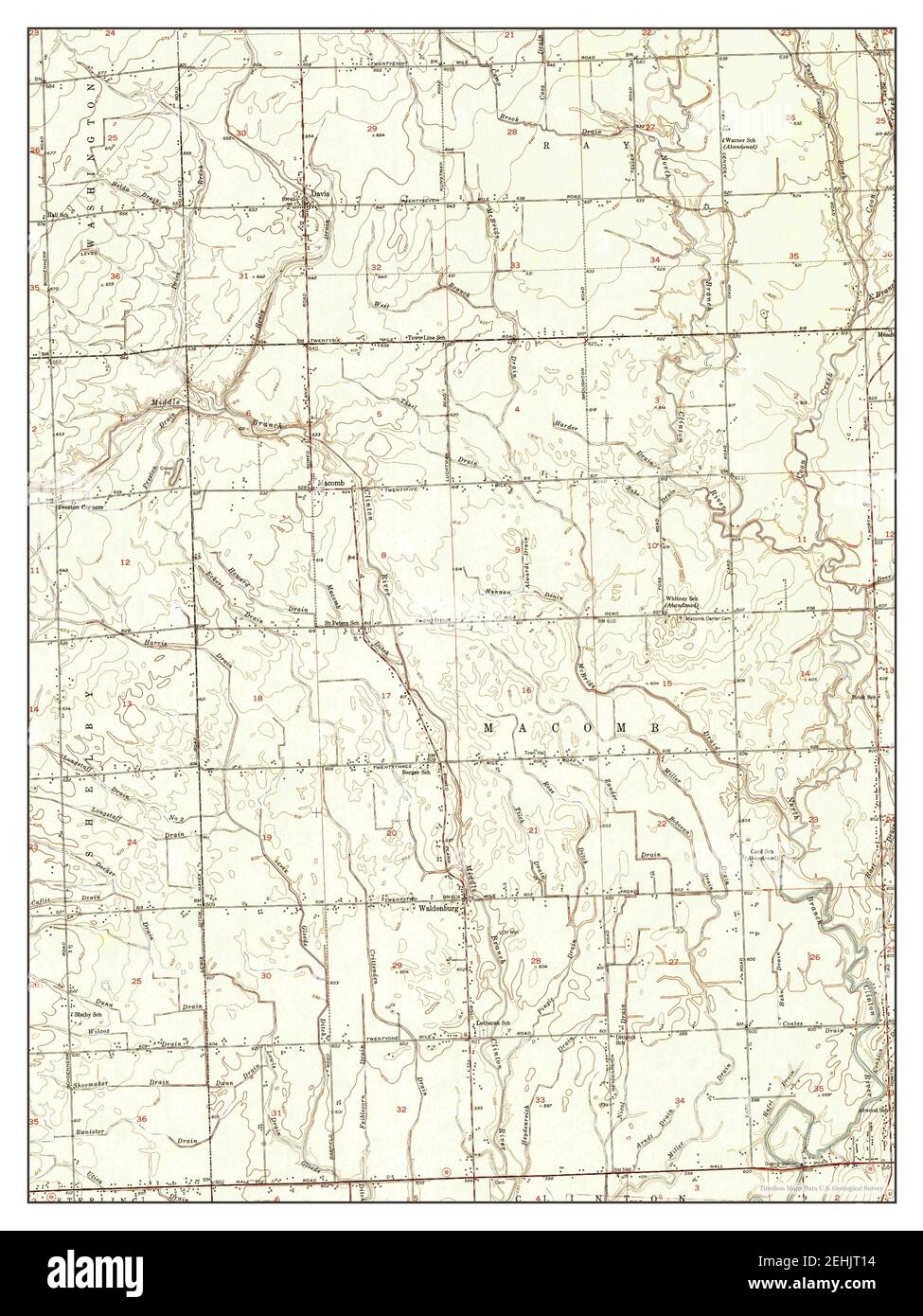 Waldenburg, Michigan, map 1952, 124000, United States of America by Timeless Maps, data U.S