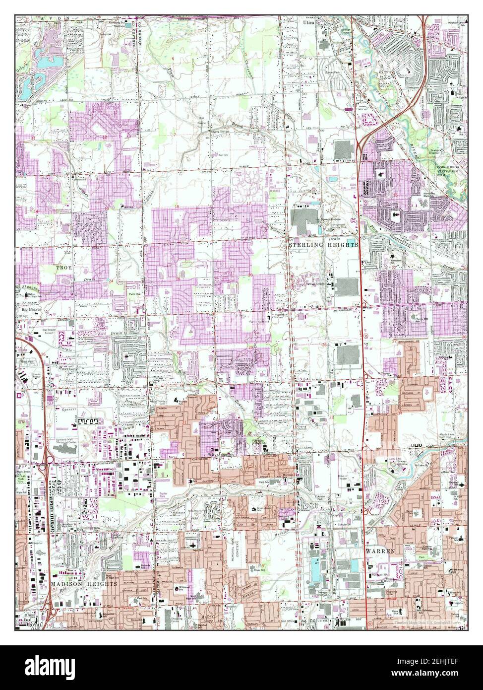 Warren, Michigan, map 1968, 124000, United States of America by