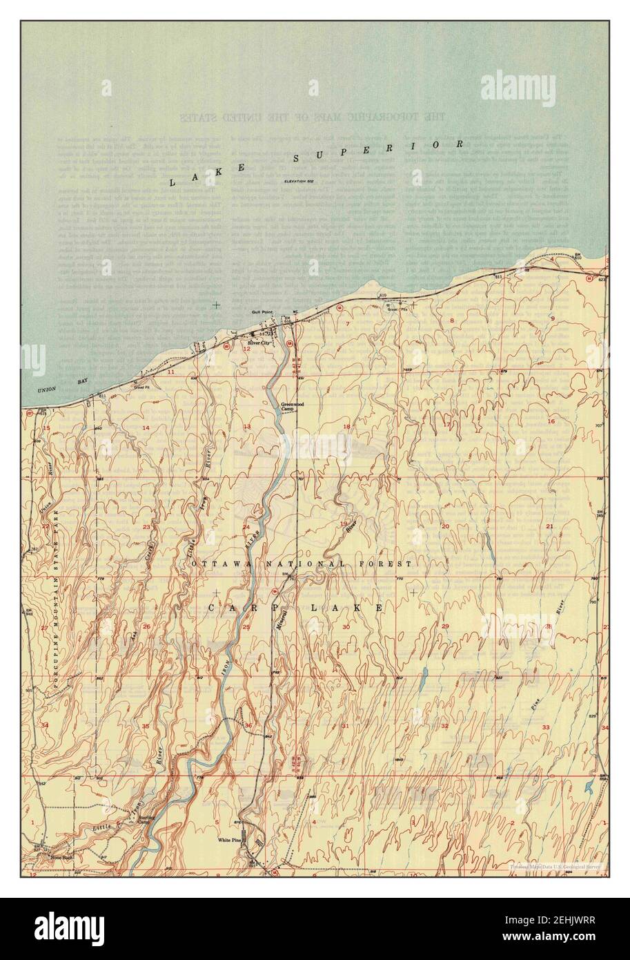 White Pine, Michigan, map 1949, 124000, United States of America by