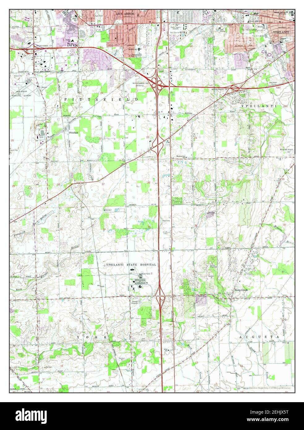 Ypsilanti West, Michigan, map 1967, 124000, United States of America