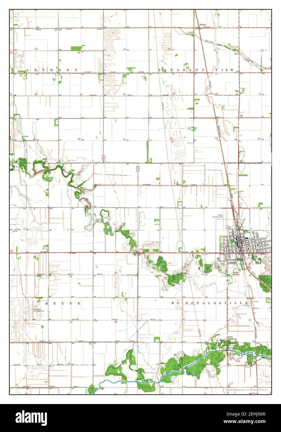 Ada, Minnesota, map 1965, 124000, United States of America by Timeless