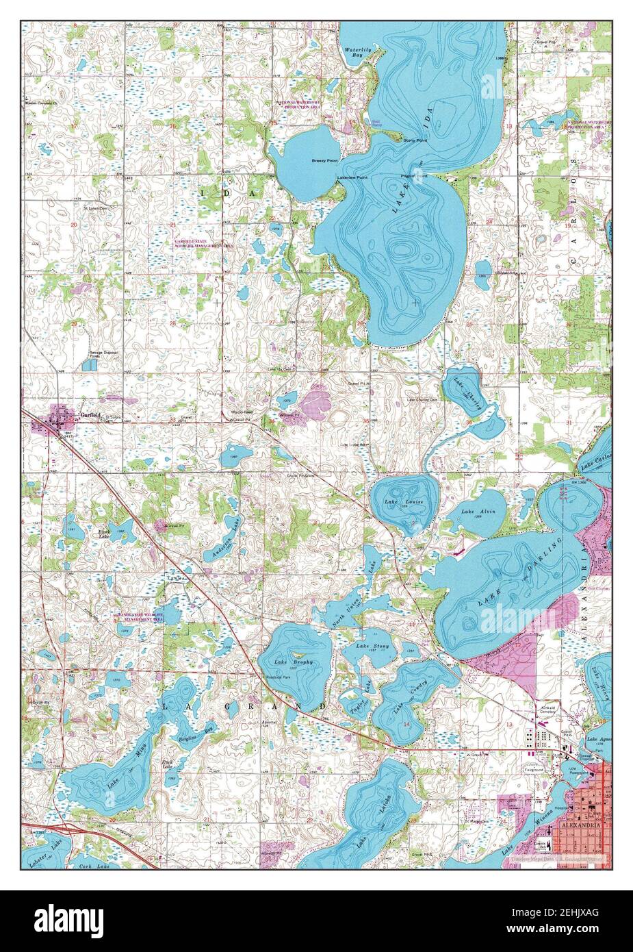 Alexandria West, Minnesota, map 1966, 1:24000, United States of America by Timeless Maps, data U.S. Geological Survey Stock Photo