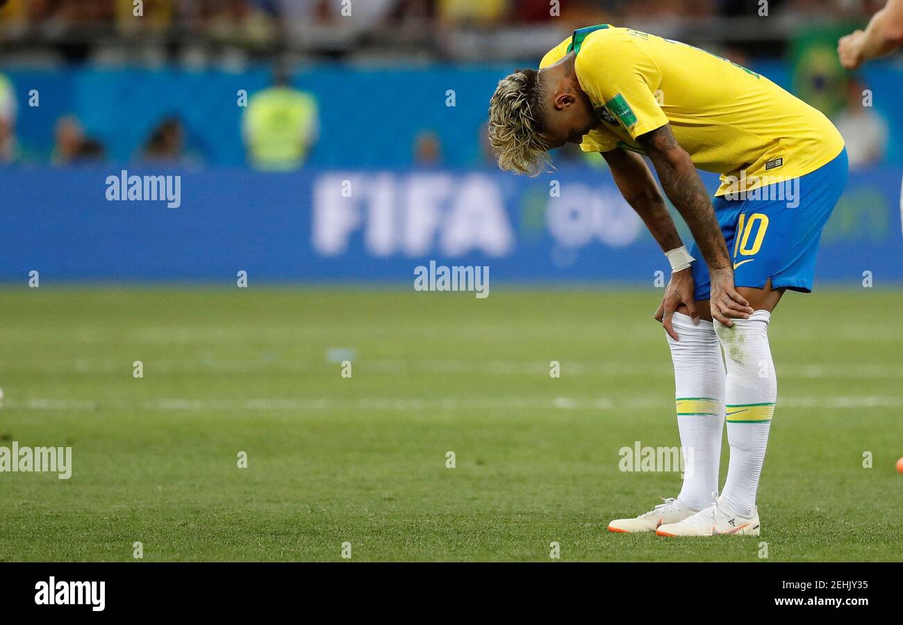Soccer Football - World Cup - Group E - Brazil vs Switzerland - Rostov Arena, Rostov-on-Don, Russia - June 17, 2018   Brazil's Neymar looks dejected at the end of the match    REUTERS/Damir Sagolj Stock Photo