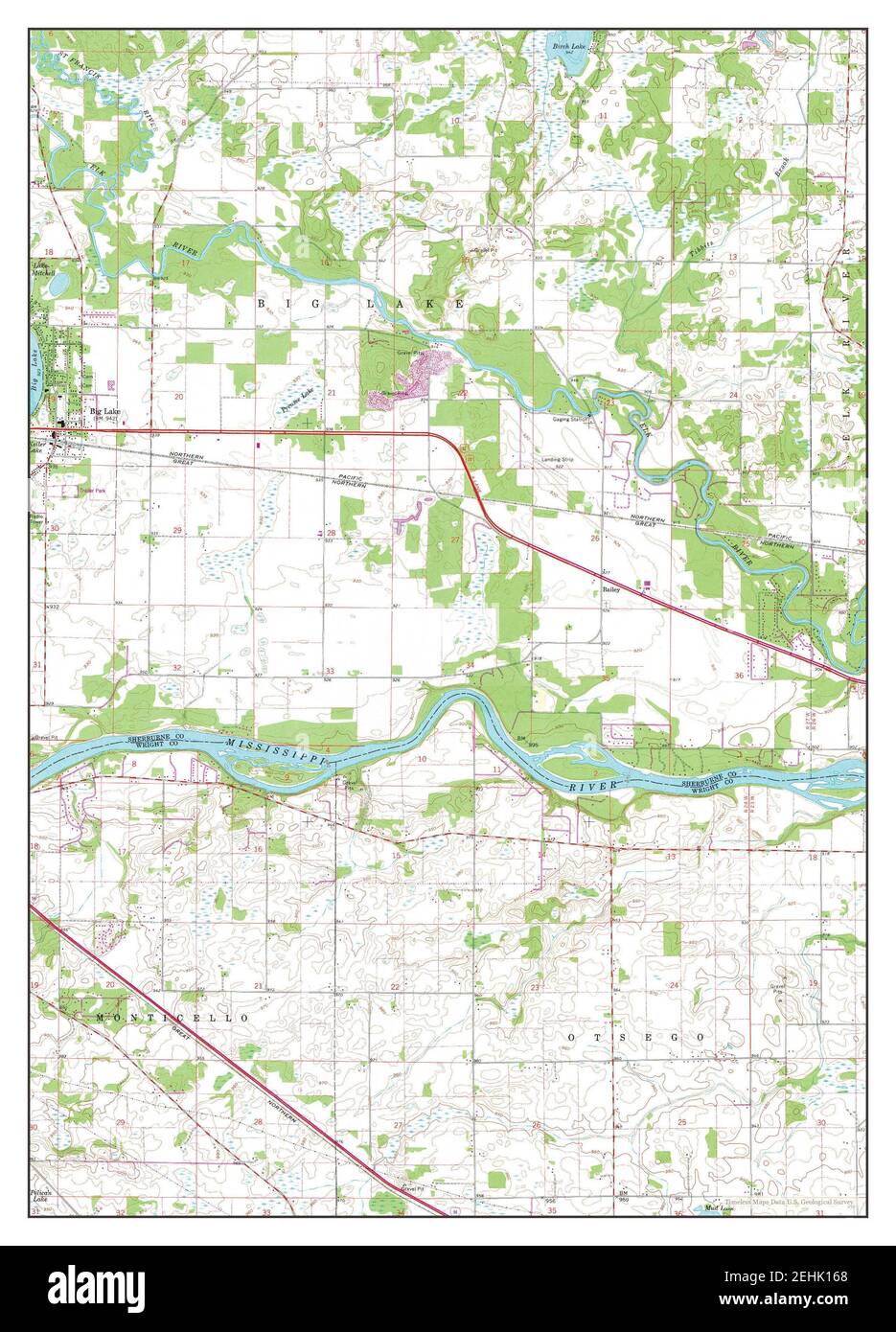 Big Lake, Minnesota, map 1961, 124000, United States of America by
