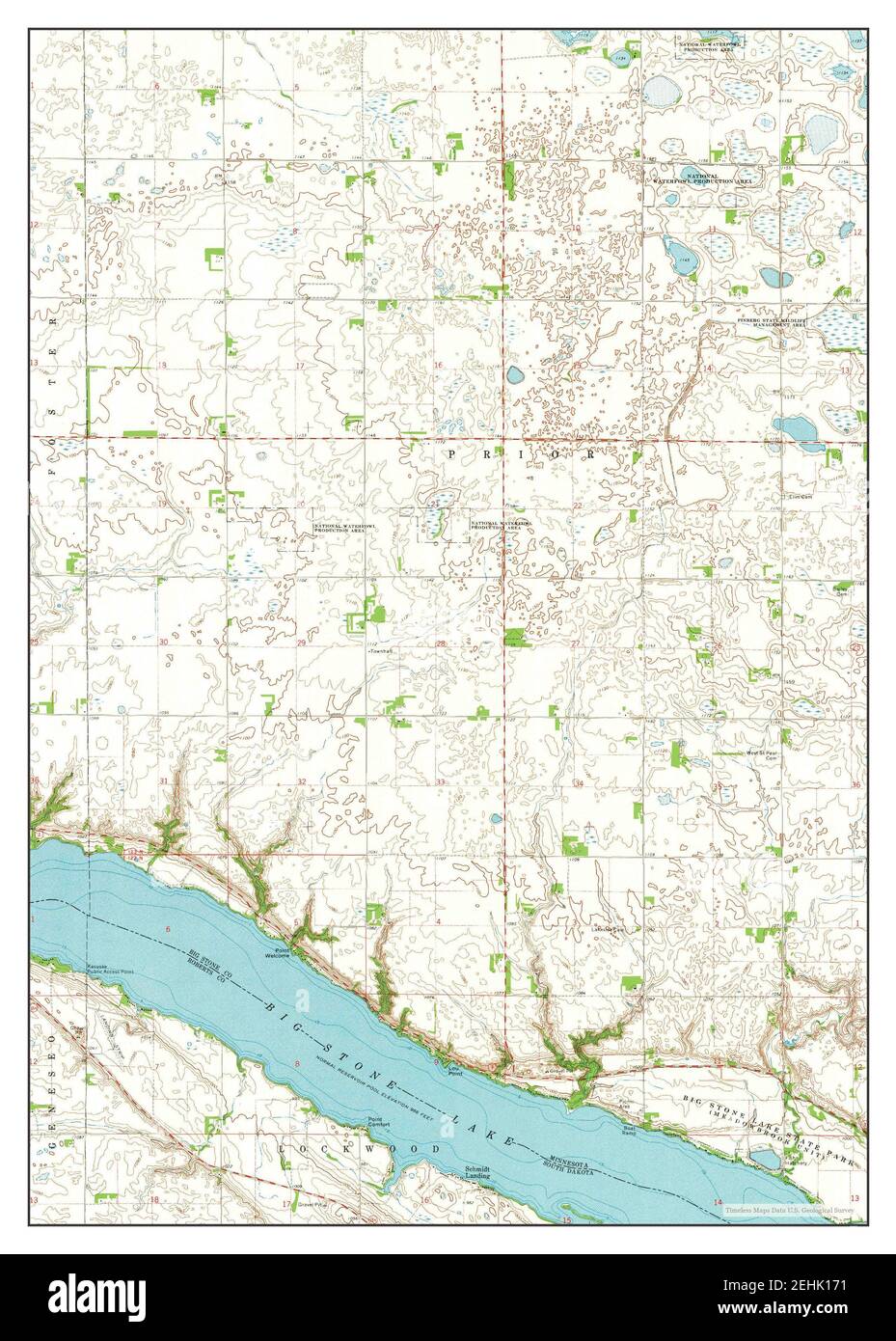 Big Stone Lake East, Minnesota, map 1971, 124000, United States of