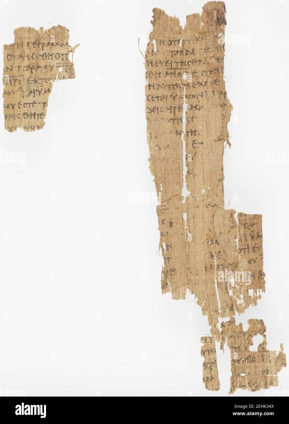 Papyrus 22 - Papyrus Oxyrhynchus 1228 - MS Gen 1026-13 - Gospel of John 15,25–16,2.21–32. Stock Photo