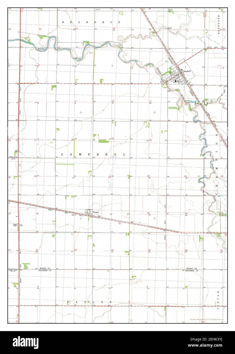 Campbell, Minnesota, map 1981, 124000, United States of America by