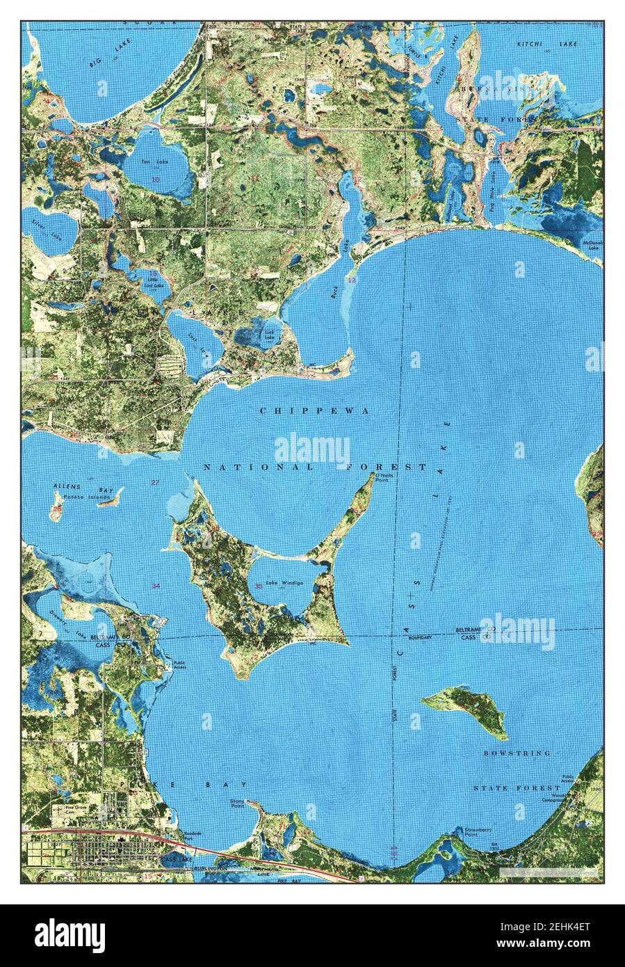 Cass Lake, Minnesota, map 1972, 124000, United States of America by