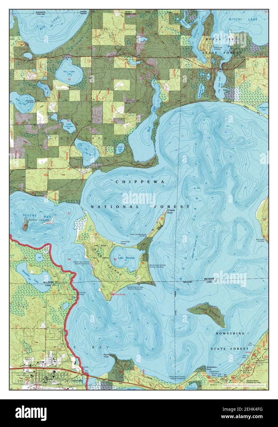 Cass Lake, Minnesota, map 1996, 124000, United States of America by
