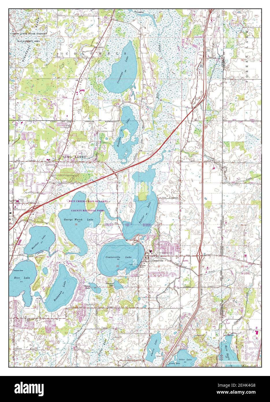 Centerville, Minnesota, map 1967, 124000, United States of America by