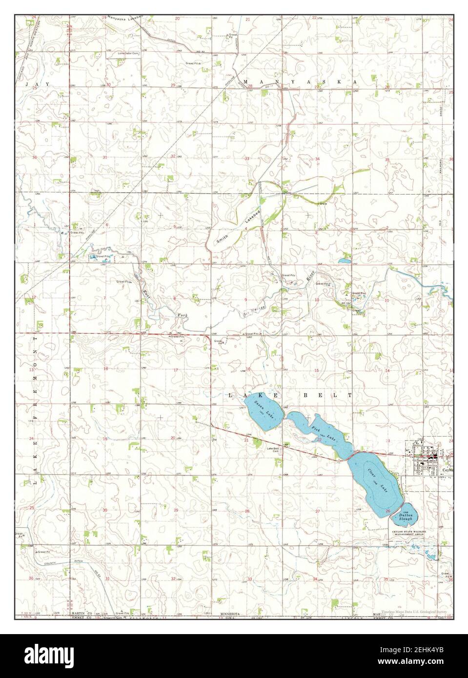 Ceylon, Minnesota, map 1970, 1:24000, United States of America by Timeless Maps, data U.S. Geological Survey Stock Photo