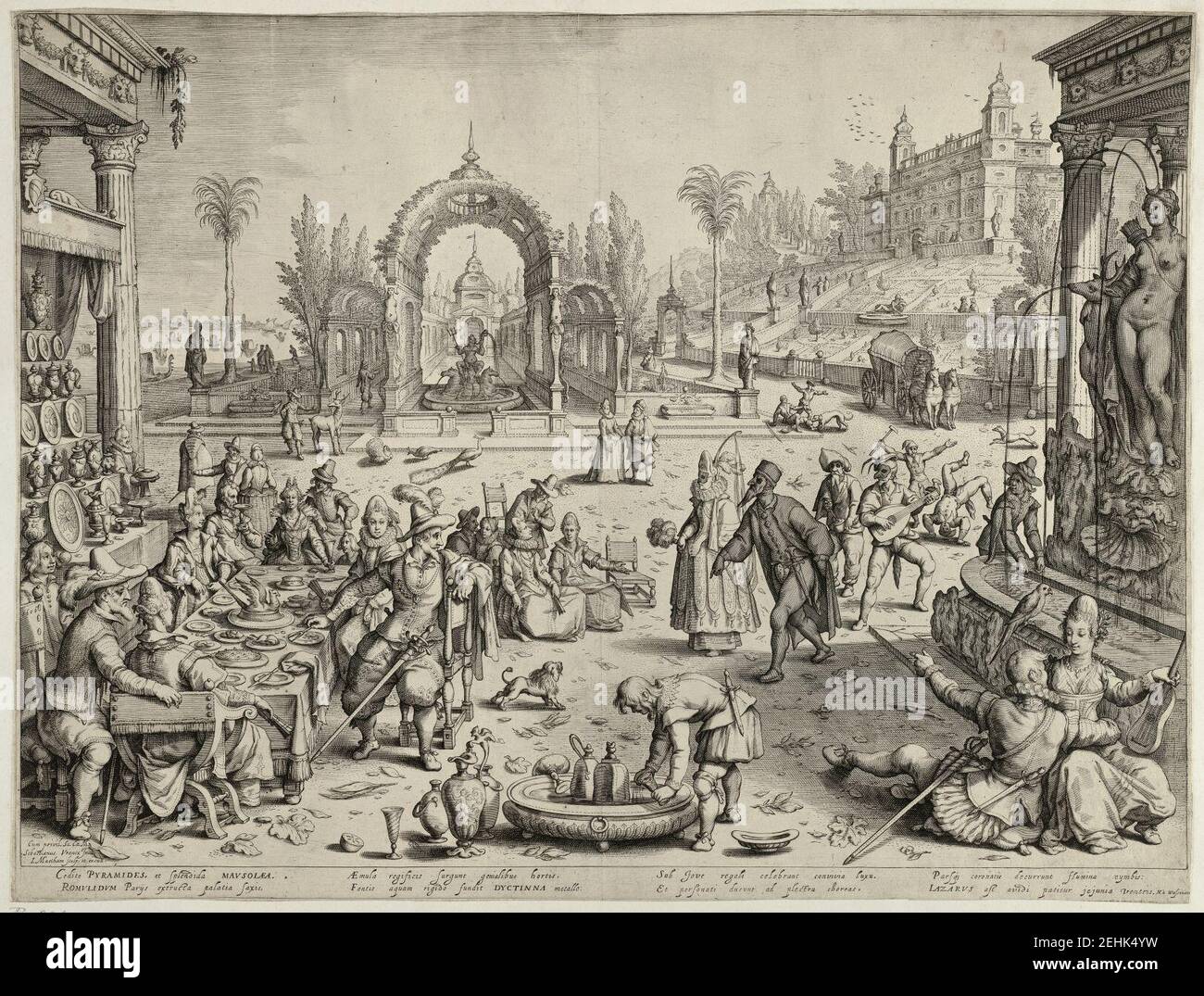 Parabel van de rijke man en de arme Lazarus Lucas 1619-31. Stock Photo
