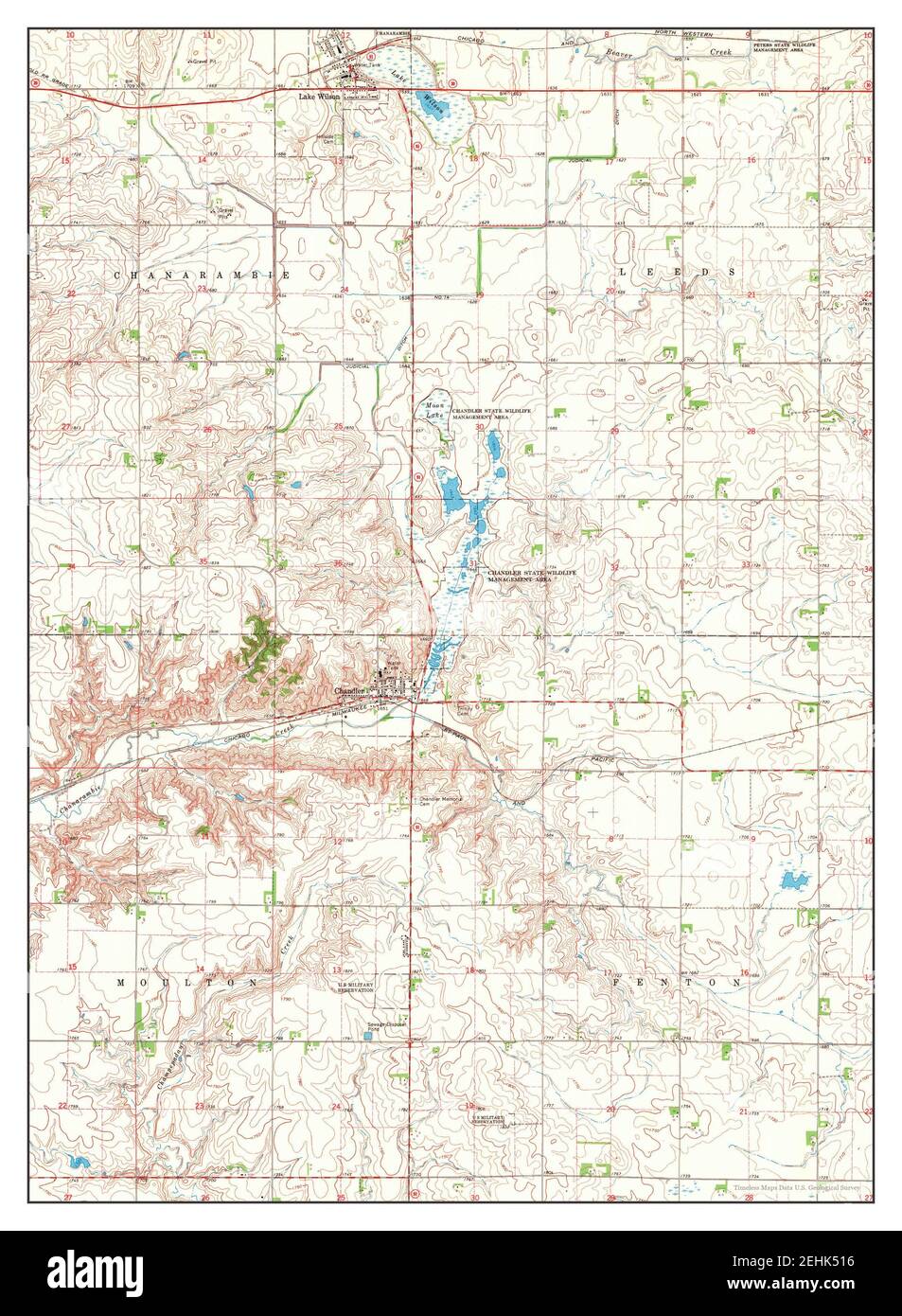 Chandler, Minnesota, map 1967, 124000, United States of America by