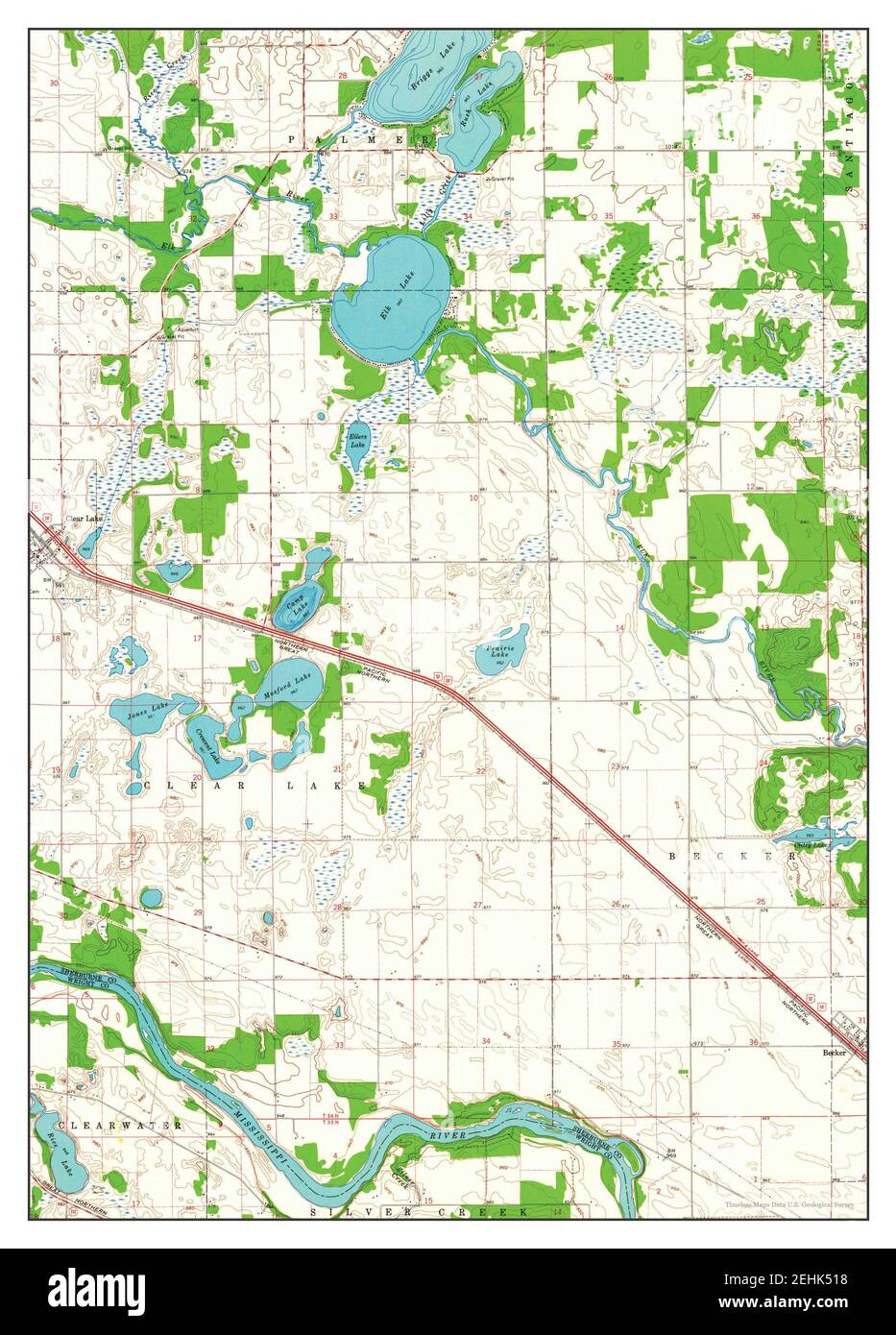 Clear Lake, Minnesota, map 1961, 124000, United States of America by