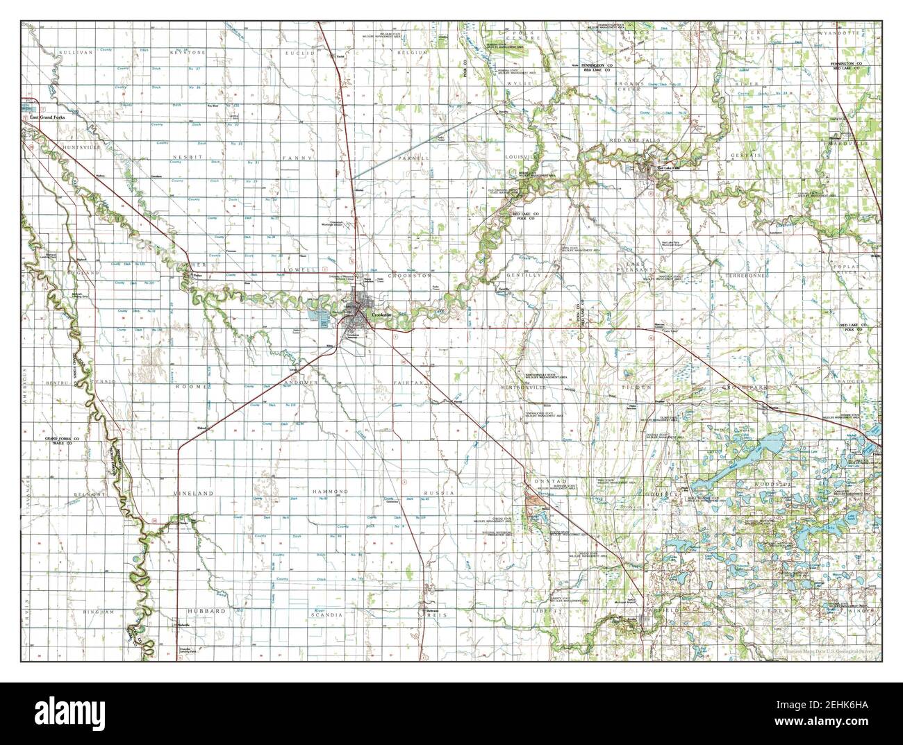 Crookston, Minnesota, map 1984, 1100000, United States of America by