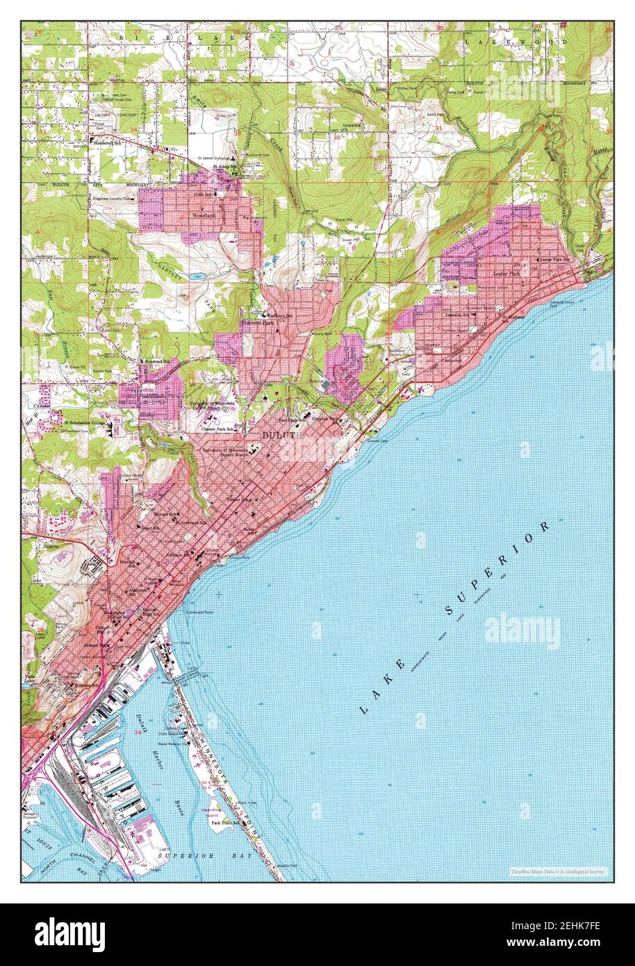 Duluth, Minnesota, map 1953, 124000, United States of America by