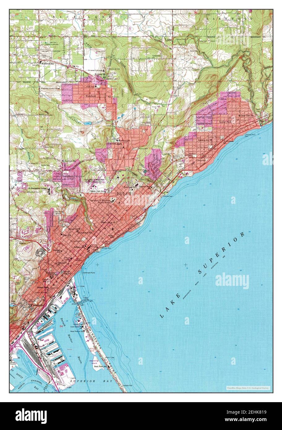 Duluth, Minnesota, map 1953, 124000, United States of America by