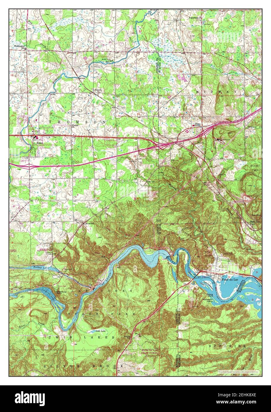 Esko, Minnesota, map 1954, 124000, United States of America by Timeless Maps, data U.S