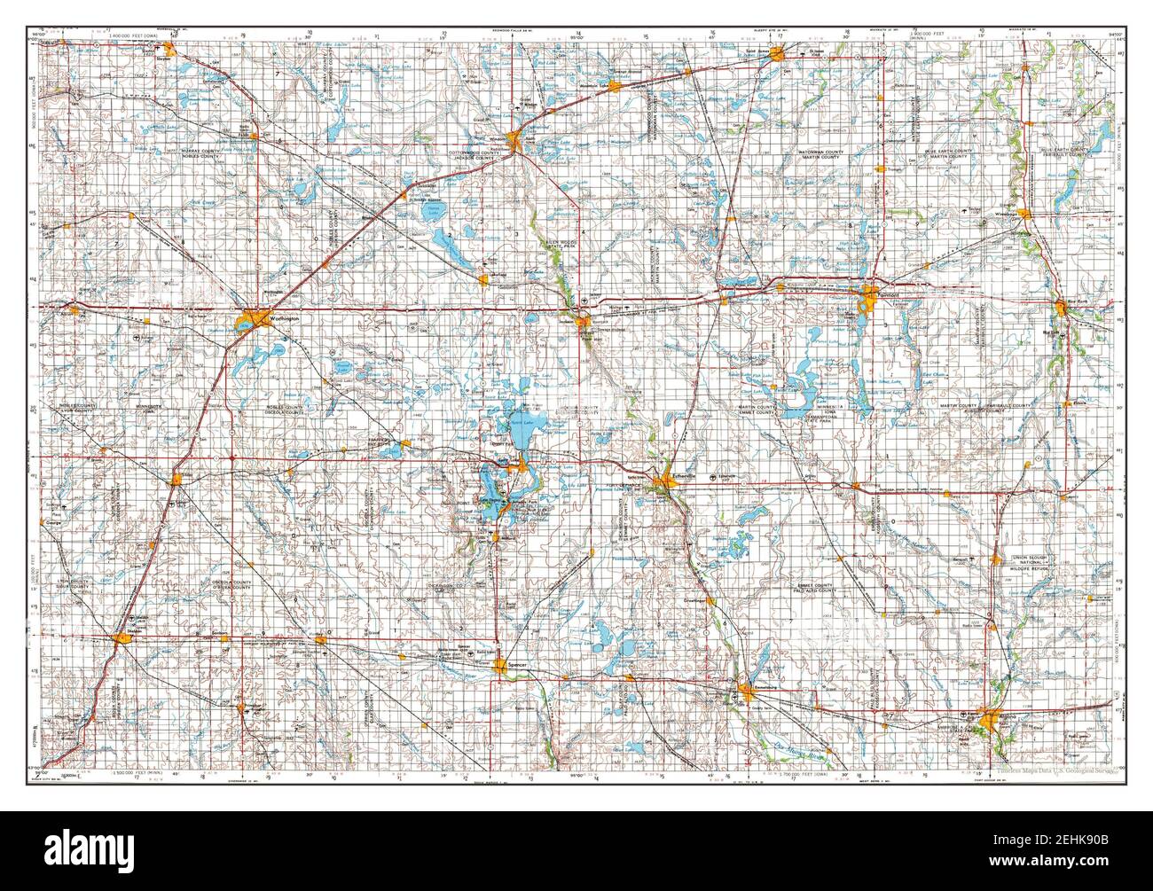 Fairmont, Minnesota, map 1954, 1250000, United States of America by