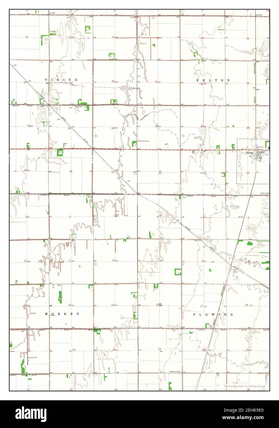 Felton, Minnesota, map 1966, 124000, United States of America by