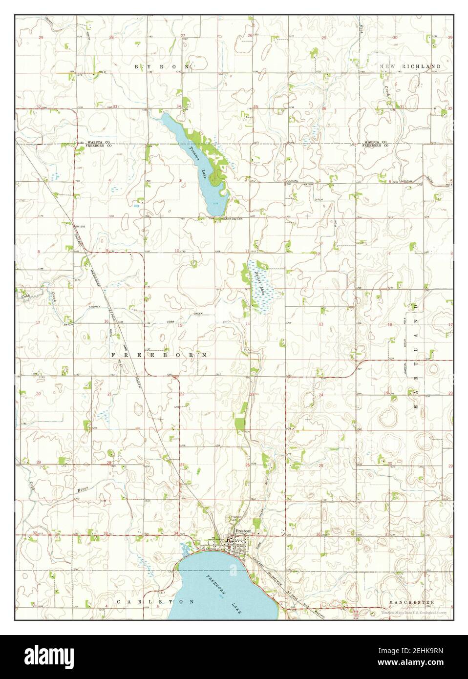 Freeborn, Minnesota, map 1967, 124000, United States of America by