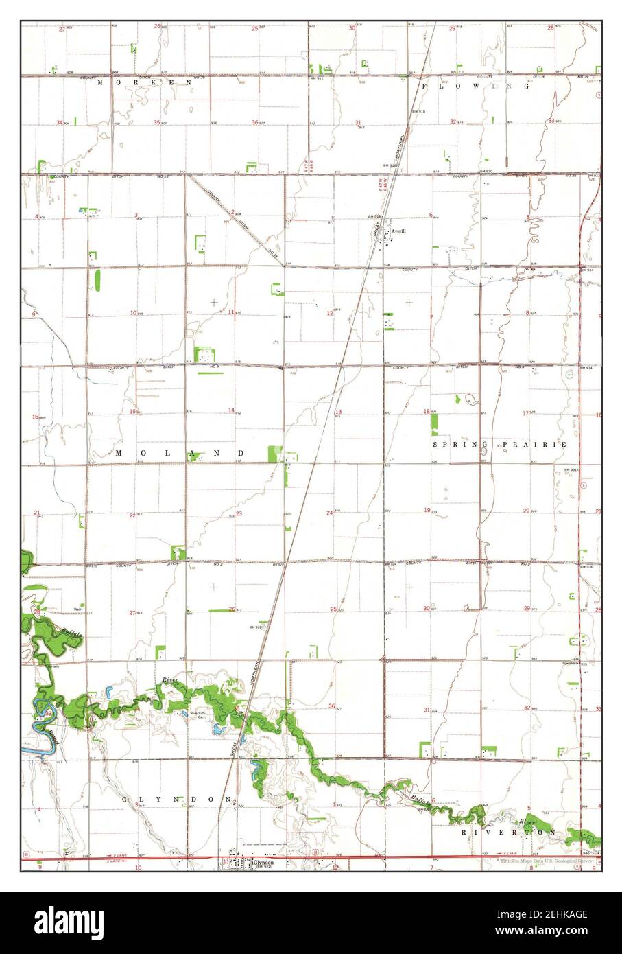 Glyndon North, Minnesota, map 1964, 124000, United States of America