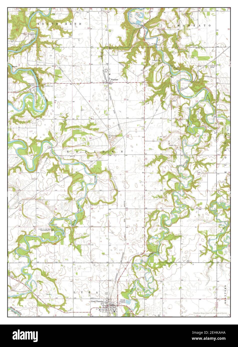 Good Thunder, Minnesota, map 1974, 124000, United States of America by