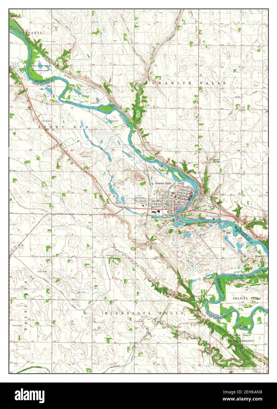 Granite Falls, Minnesota, map 1965, 124000, United States of America
