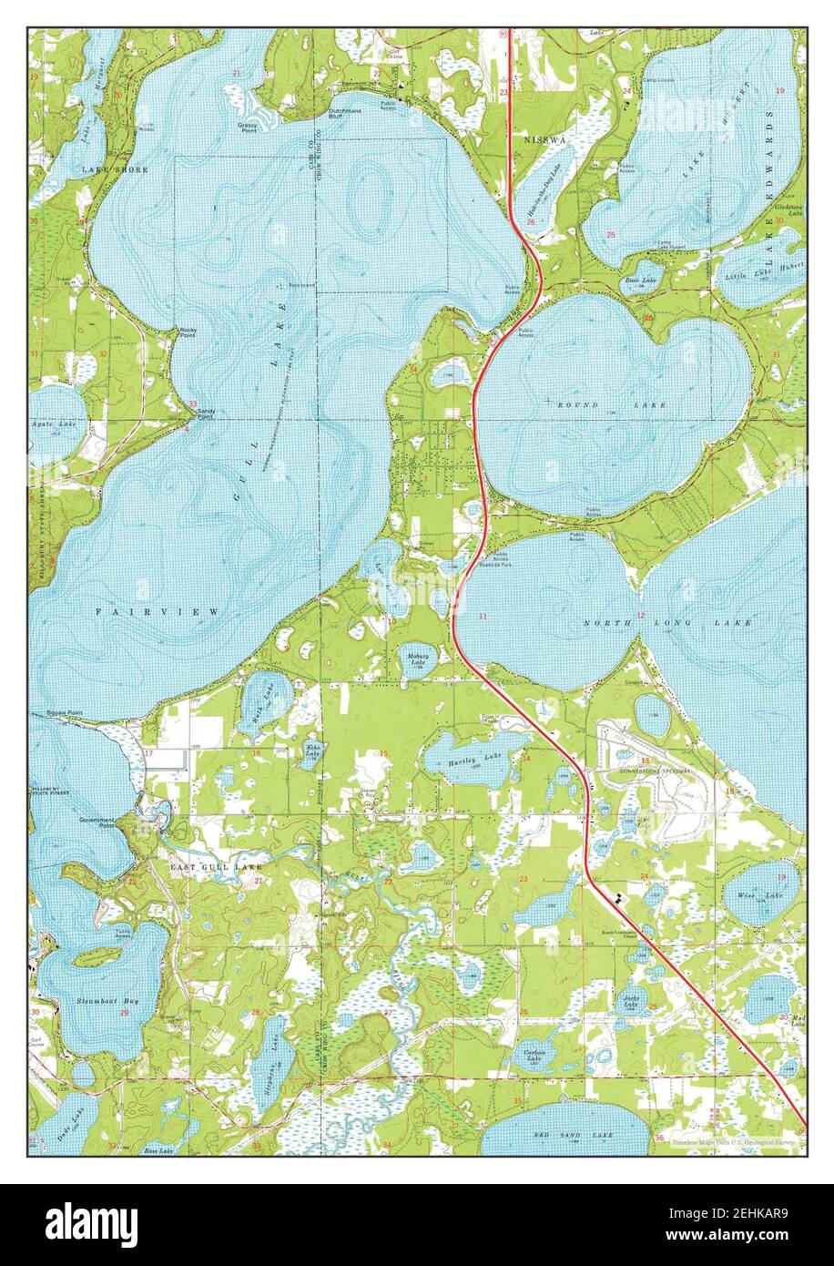 Gull Lake, Minnesota, map 1973, 1:24000, United States of America by Timeless Maps, data U.S. Geological Survey Stock Photo