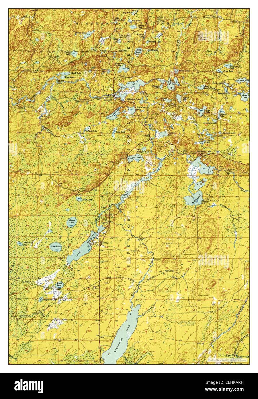 Greenwood Lake, Minnesota, map 1954, 162500, United States of America