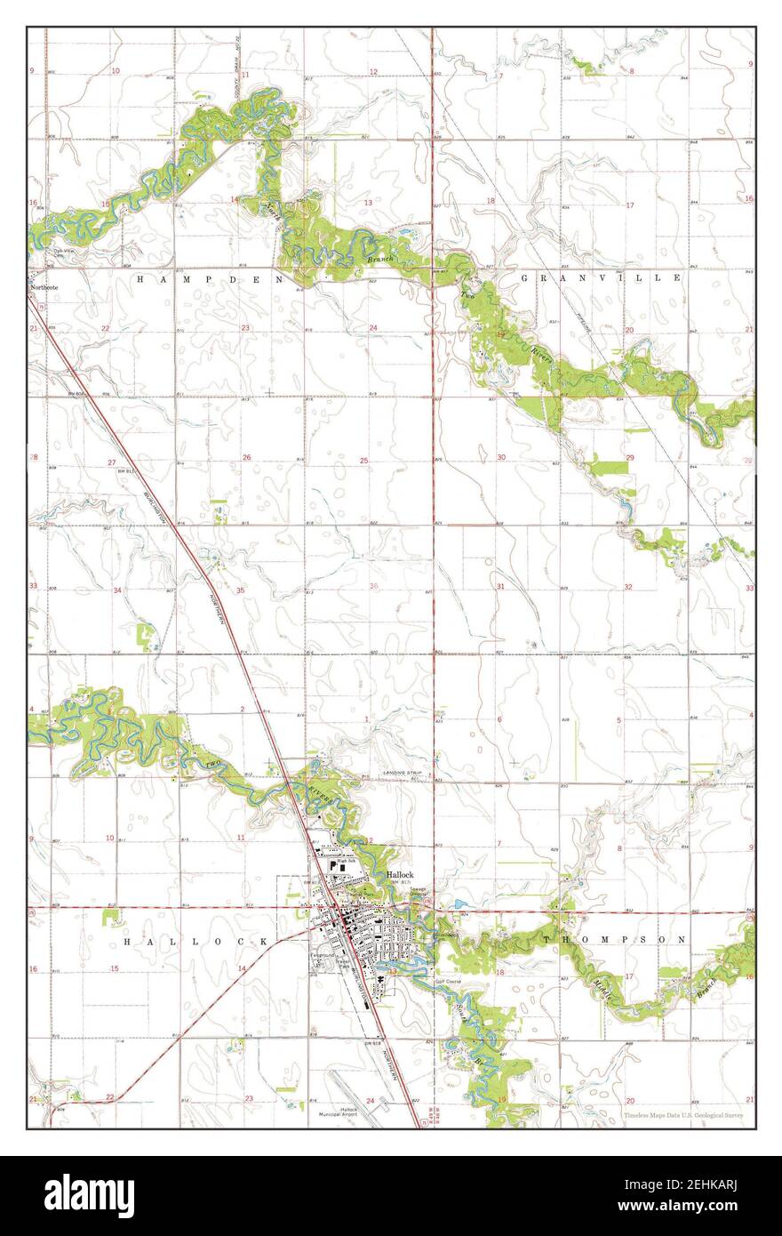 Hallock, Minnesota, map 1974, 124000, United States of America by