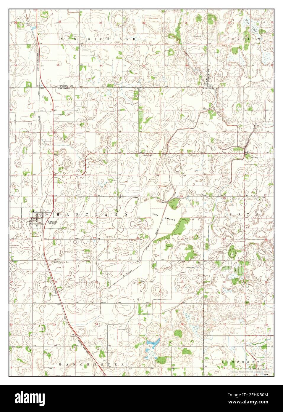 Hartland, Minnesota, map 1967, 124000, United States of America by