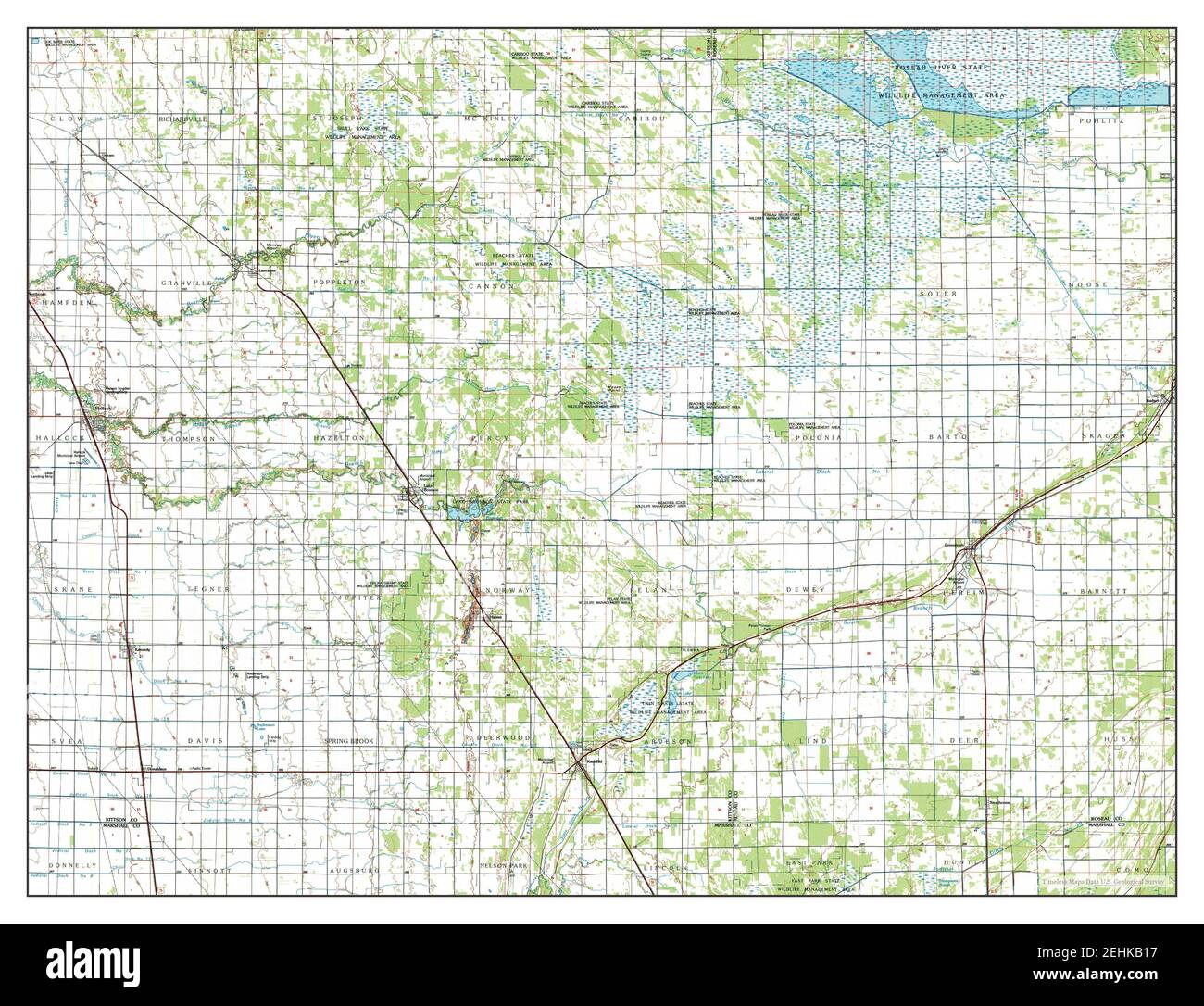 Hallock, Minnesota, map 1985, 1100000, United States of America by