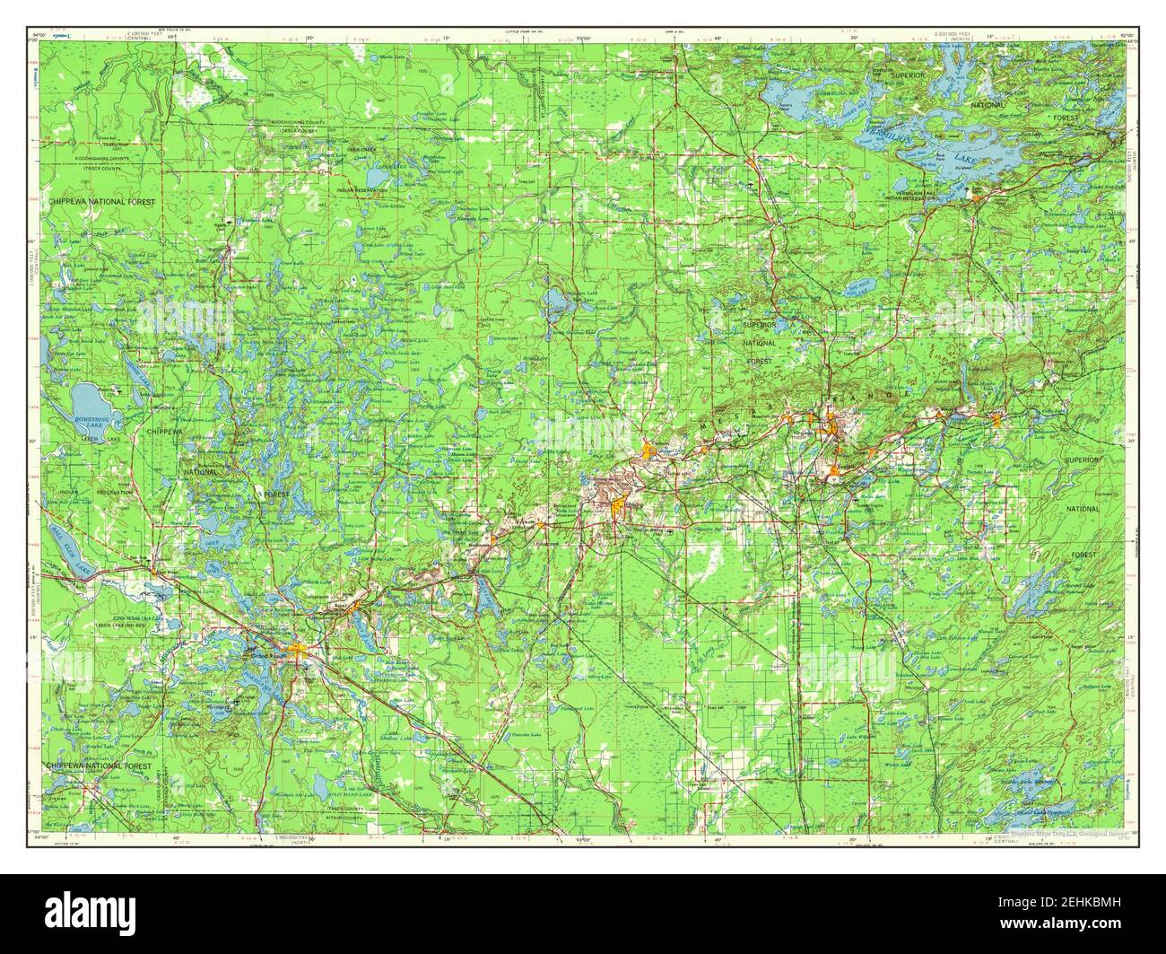 Hibbing, Minnesota, map 1954, 1250000, United States of America by