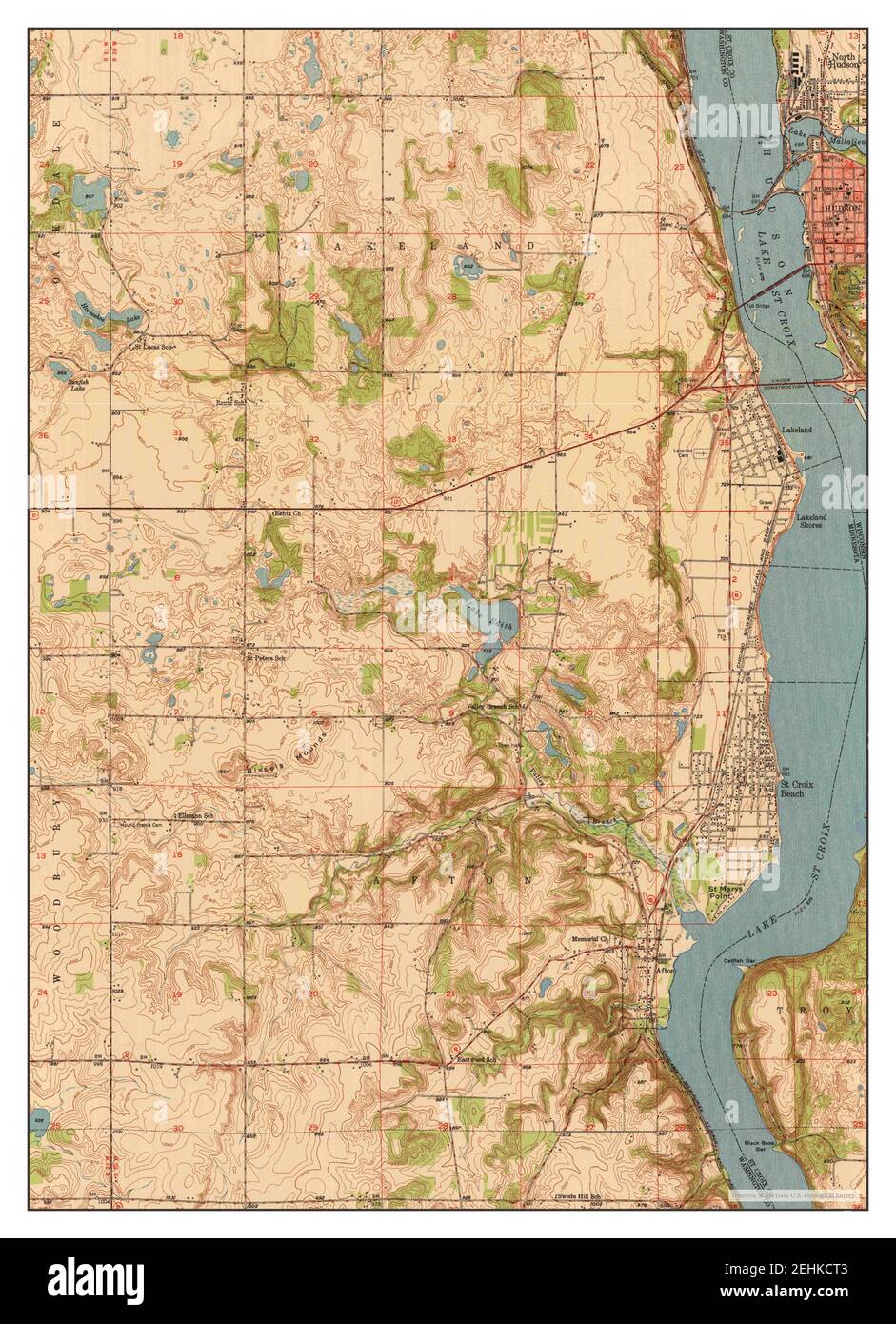 Hudson, Minnesota, map 1950, 124000, United States of America by