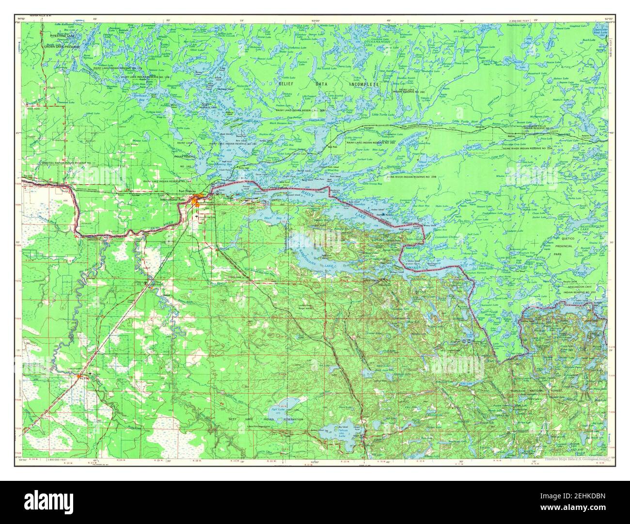 International Falls, Minnesota, map 1958, 1250000, United States of