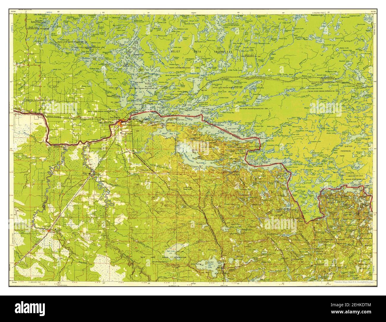 International Falls, Minnesota, map 1958, 1250000, United States of