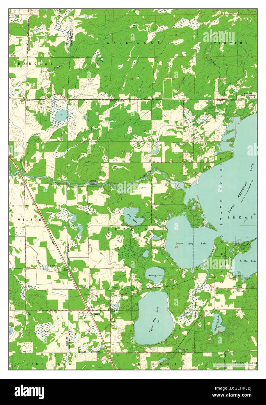 Jenkins, Minnesota, map 1959, 124000, United States of America by