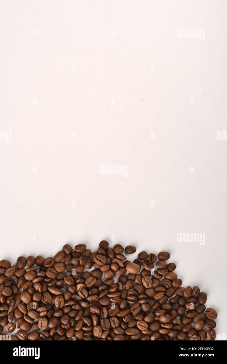 Coffee beans isolated on white background with copy space for text ...
