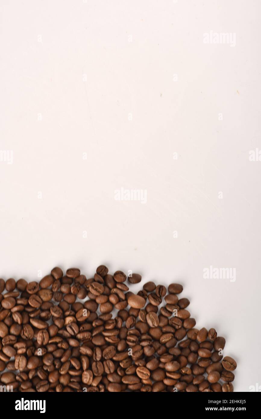 Coffee beans isolated on white background with copy space for text ...