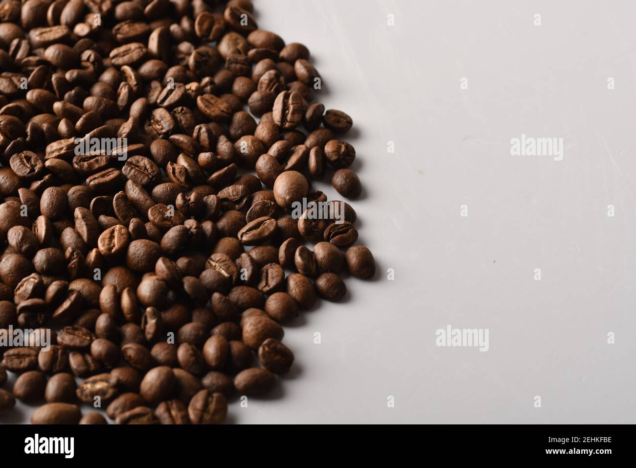 Coffee beans isolated on white background with copy space for text ...