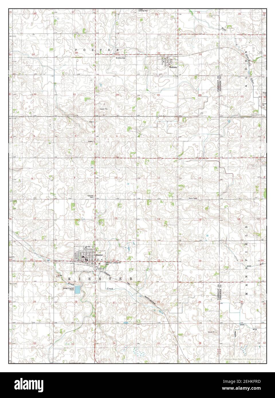 Kiester, Minnesota, map 1982, 124000, United States of America by