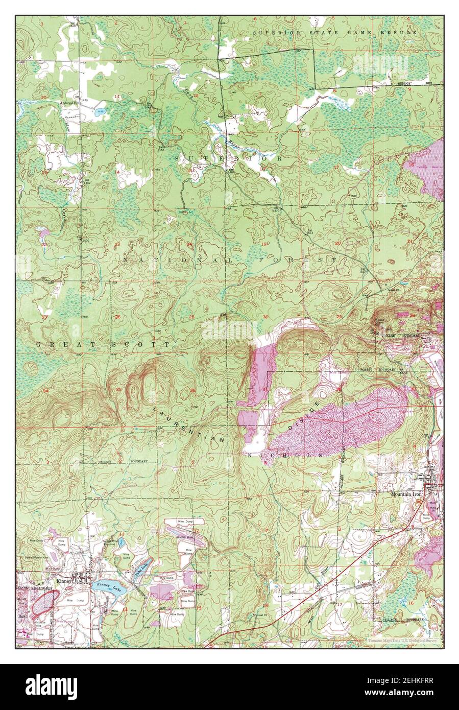 Kinney, Minnesota, map 1951, 1:24000, United States of America by Timeless Maps, data U.S. Geological Survey Stock Photo