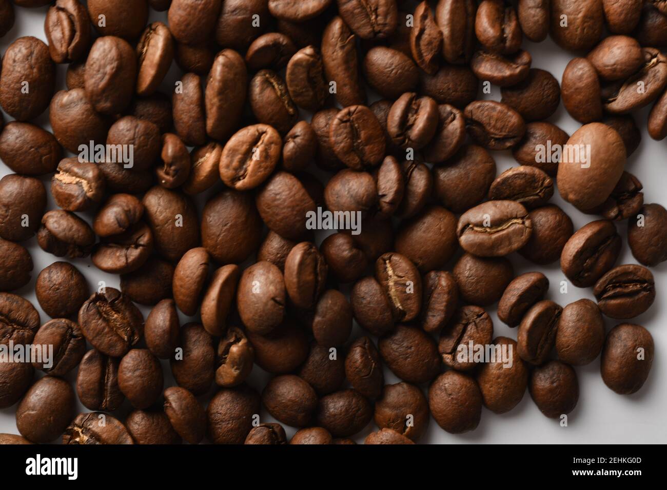 Coffee beans isolated on white background with copy space for text ...